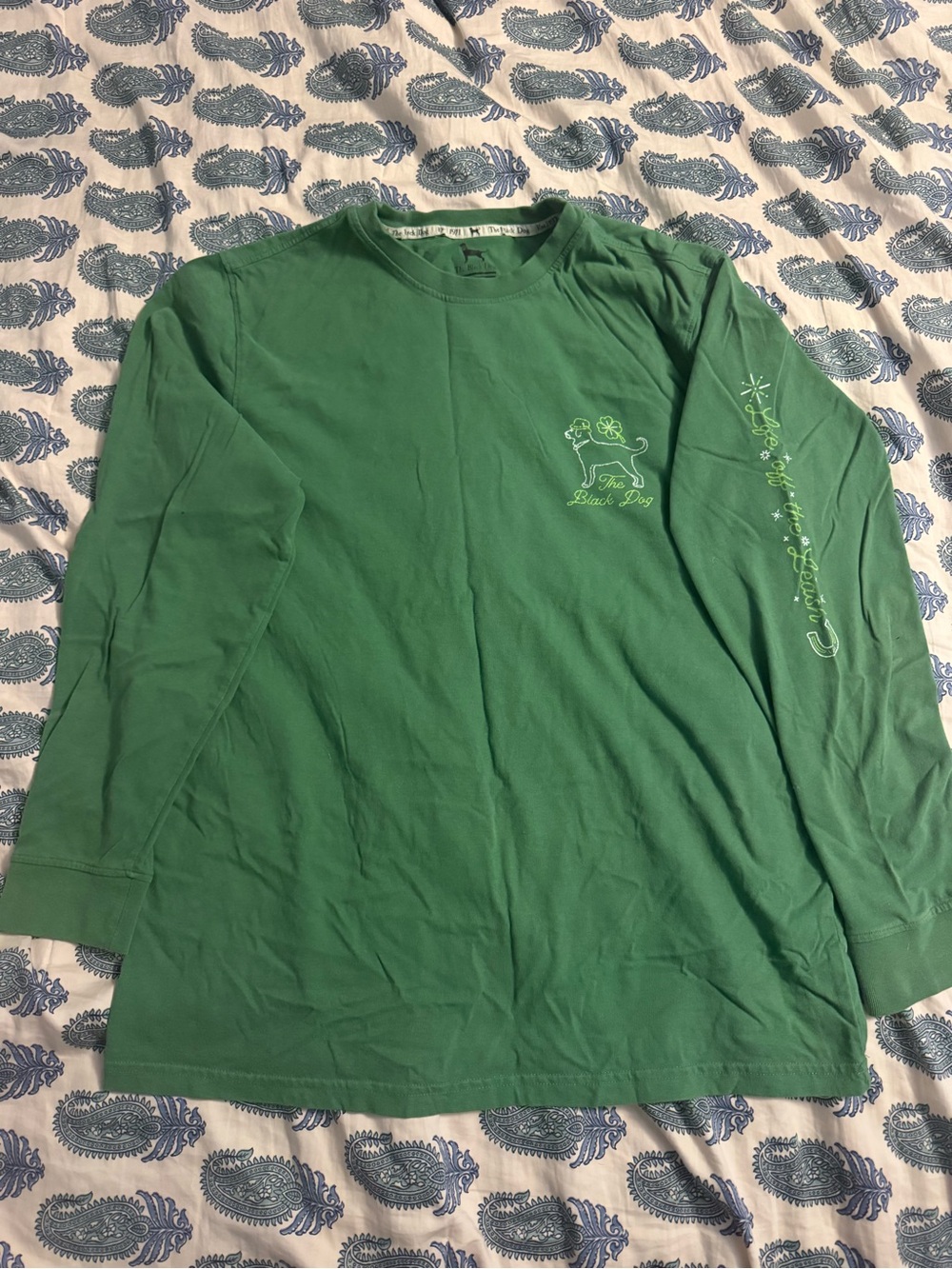 The Black Dog Long-Sleeve Logo Tee — Green